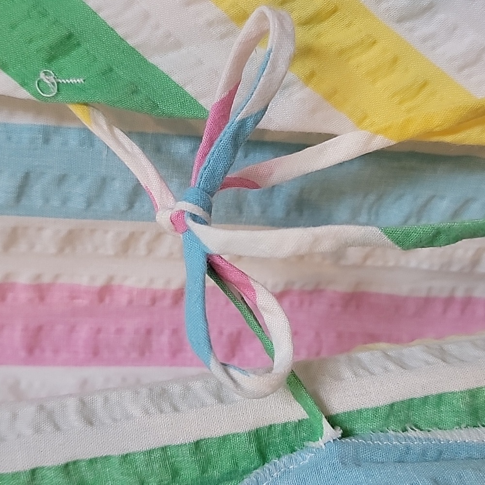 VTG | Vintage Multicolored Striped Kimono Style Robe - Picture 7 of 11
